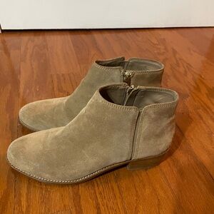 ANTONIO MELANI Suede Tan Ankle Booties